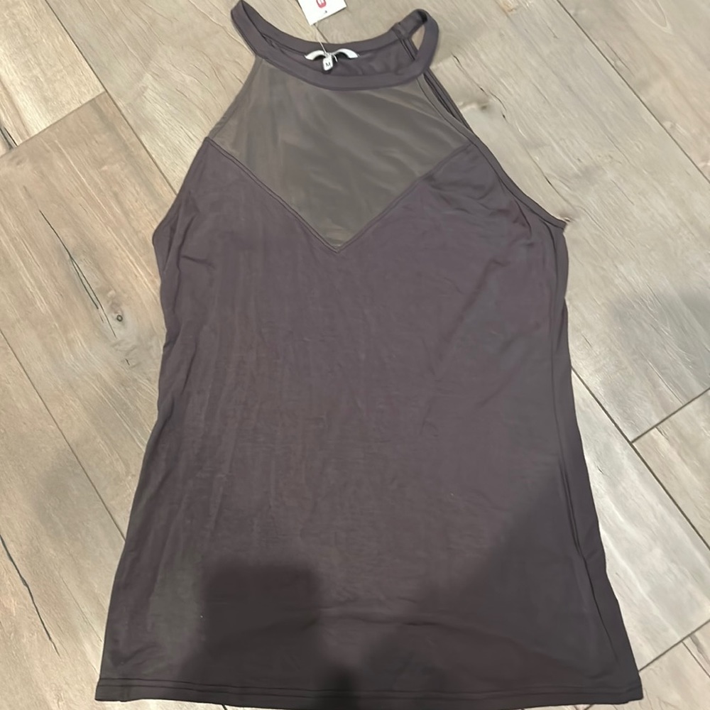 BKE mesh high neck tank top